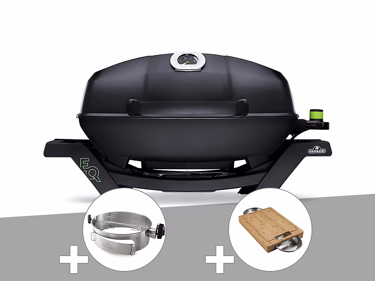 Barbecue électrique Travel Q PRO285E + Rôtissoire + Planche à découper – Napoleon