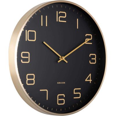 Horloge murale ronde Elegance Glow (Noir)