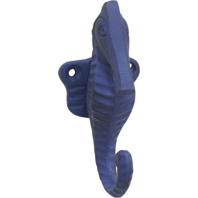 Patère en métal hippocampe 4.5 x 5 x 11 cm (Bleu)