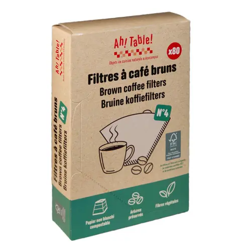 Jardin à découvrir：Filtres à café bruns n°4 Ah Table - les 80 pièces