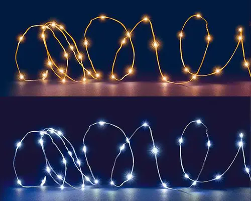 Pour mieux organiser votre jardin:Guirlande lumineuse à 25 micro-LED sur piles - 2,40 m