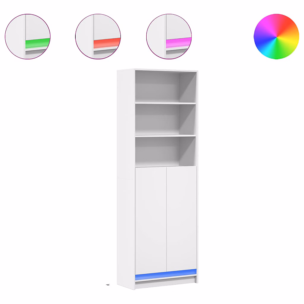 Buffet haut avec LED blanc 69x32 – 5 × 200 cm vidaXL