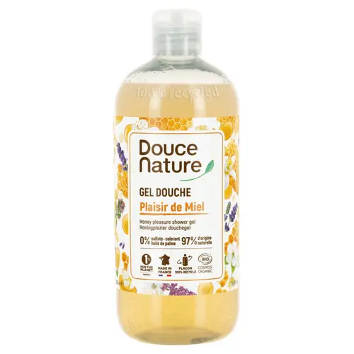 Solution au jardin：Gel douche bio Douce Nature miel - 500 ml