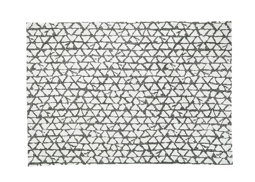 Pour valoriser votre jardin:Lot de 2 sets de table décor triangles coloris noir en coton - 35 x 50 cm