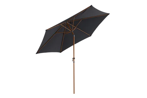 Bien pensé jardin：Parasol droit rond en aluminium coloris gris - Ø 270 cm