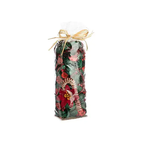 Pour vos besoins extérieurs:Pot-pourri de fleurs séchées rouge et vert senteur de Noël - 3,5 x 9 cm