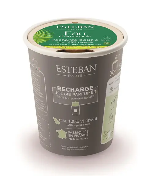 Adapté à votre jardin：Recharge de bougie parfumée Esteban senteur Eau d’Amazonie - 180 g
