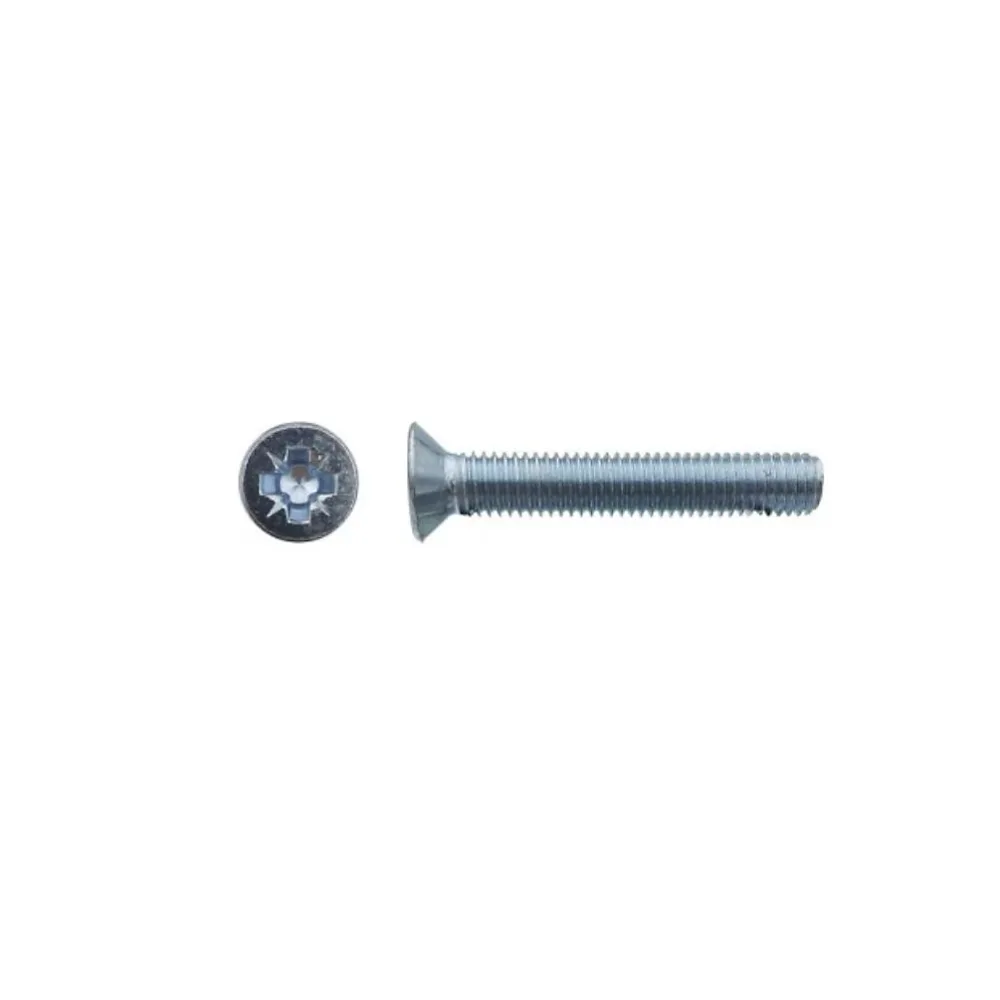 500 Vis Métaux Tête Fraisée Pozidriv 5 × 20 mm – DIN 965, Zingué blanc, D-Work