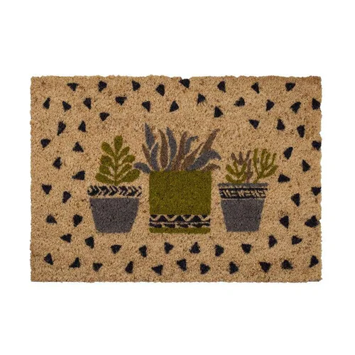 Pour profiter dehors:Tapis brosse intérieur en coco imprimé cactus Sweetsol – 60 x 40 cm