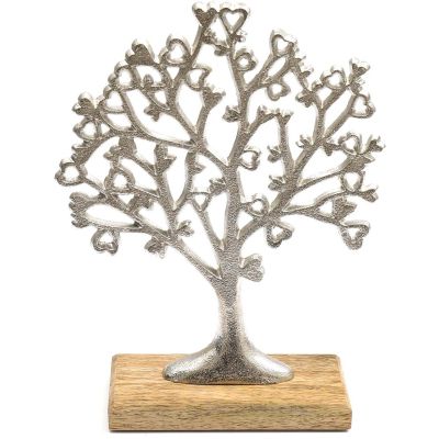 Arbre décoratif en aluminium et bois de manguier Arbre de vie (Taille 1)