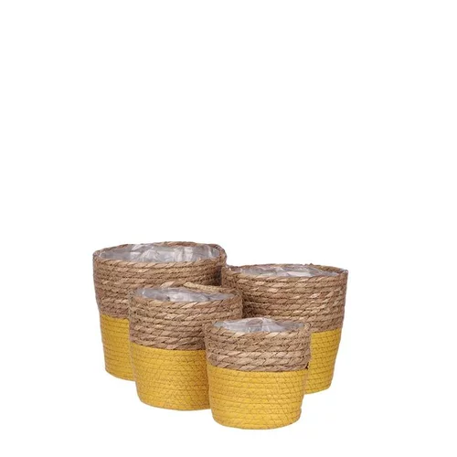 Jardin & maison:Panier en zostère jaune Rachel - Ø 18 x H 18 cm