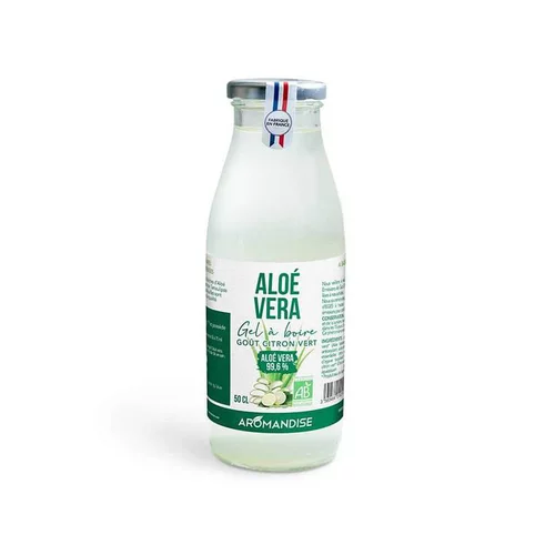 Pour l’univers du jardin:Gel d'Aloé vera au citron vert bio à boire Aromandise - 0,5 L