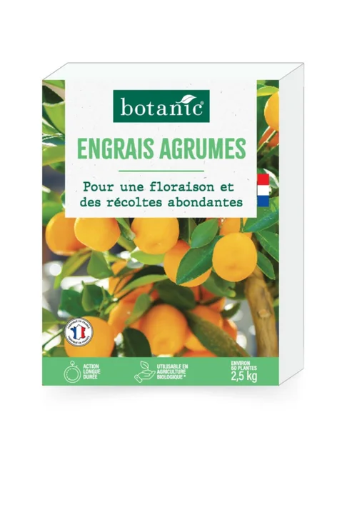 Une touche pratique à l’extérieur：Engrais agrumes en boîte botanic® - 2,5 kg