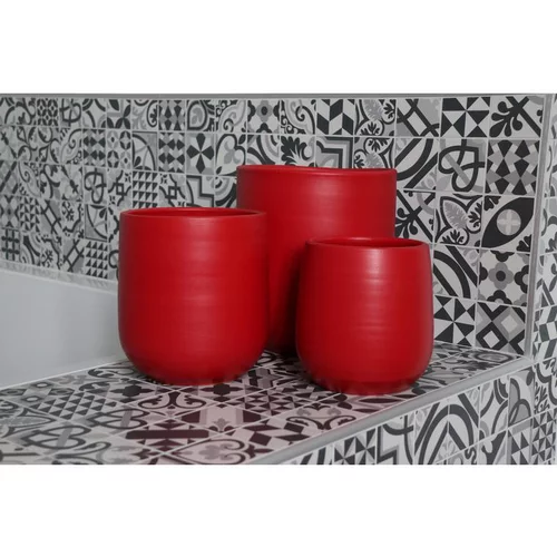 Extérieur solution：Pot coloris rouge en terre émaillée Saintrop - Ø 23 cm