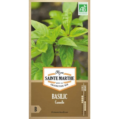 Une touche pratique à l’extérieur：Graines de basilic cannelle bio Ferme de Sainte Marthe - graines à semer