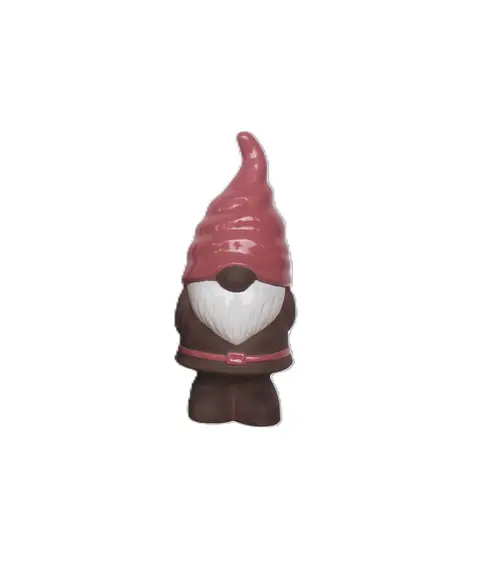 Pour un extérieur plus pratique:Figurine de gnome en faïence émaillée rose Pot&Déco - 13,5 x 13 x 31 cm