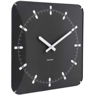Horloge murale en métal Sucinto Dome Square (Noir)