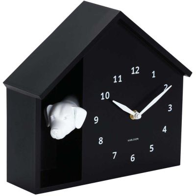 Horloge à poser Peeking Doggy (Noir)