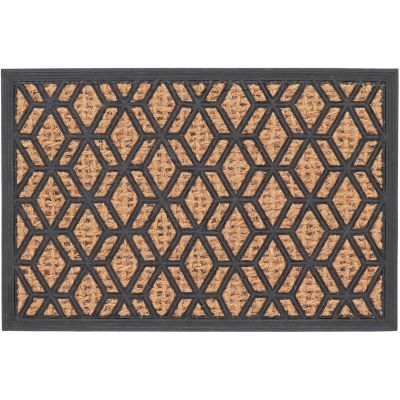 Paillasson en fibres de coco et caoutchouc 60 x 40 cm (Losanges)