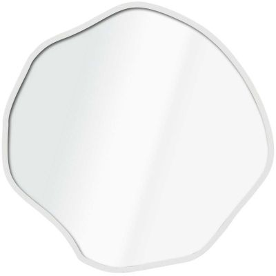 Miroir en verre et MDF 40 x 40 cm Bowed (Blanc)