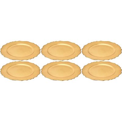 Dessous d'assiette en plastique doré Royal (Lot de 6)