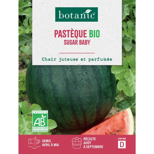 Pour vos espaces verts：Graines de melon d'eau pastèque sugar baby bio botanic® - graines à semer