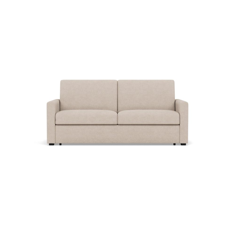 BEST MOBILIER Julia - canapé lit 3 places convertible express couchage quotidien 140 cm matelas 14 cm en tissu