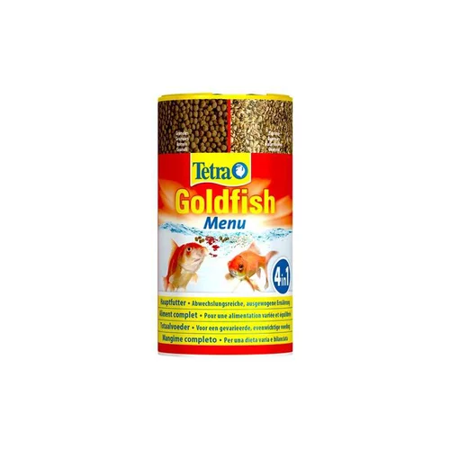 Pratique dehors：Aliment pour poissons Tetra Goldfish Menu. La boite de 250 ml