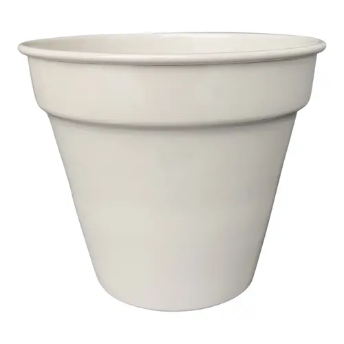 Espace vert sélection：Pot conique en métal recyclé coloris crème Upcycle Conique - Ø 24,5 x H 21,5 cm