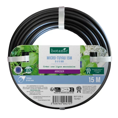 Pour un jardin à votre image：Couronne de micro-tuyau de 15 mètres Ø 4/6 mm botanic® - Arrosage goutte à goutte