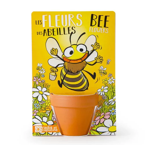 Pour organiser le jardin:Carte nature avec mélange de fleurs à planter pour abeilles Radis & Capucine - 5 cm