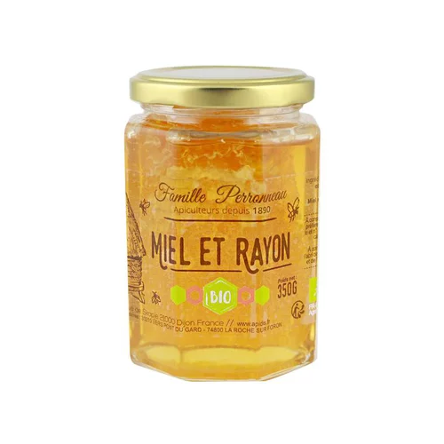 Extérieur déco：Miel acacia bio avec rayon Apidis - 350 g