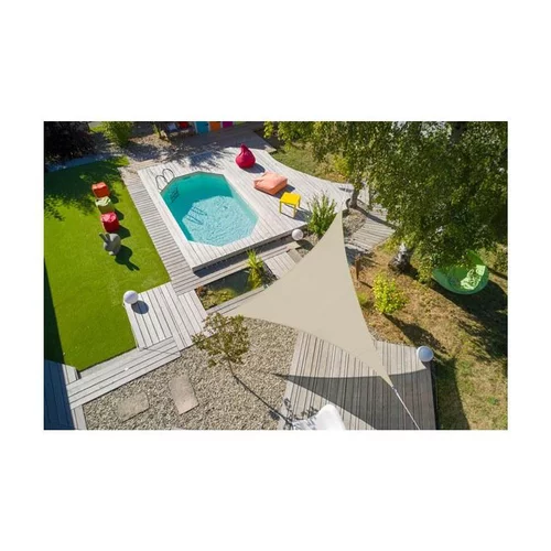 Extérieur solution：Voile ombrage ivoire 5 m triangulaire extensible