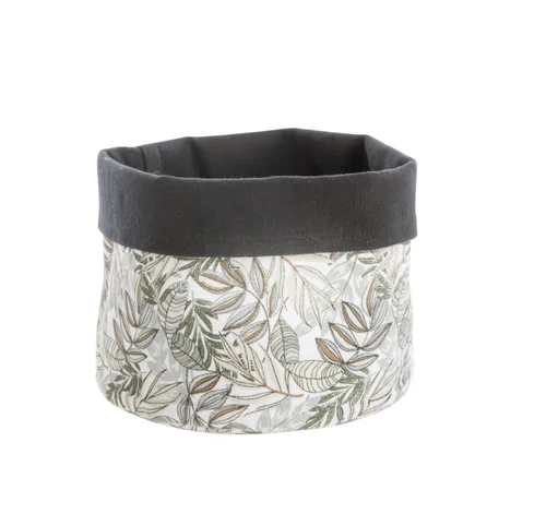 Pour l’univers du jardin:Vide-poche en tissu à motifs marron et gris Safeco Wanda - Ø 19 x H 19 cm