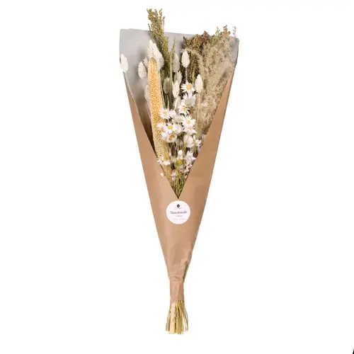 Bien pour le jardin：Bouquet de fleurs séchées mix blanc Field - 55 cm