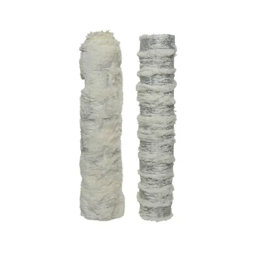 Pour profiter dehors:Chemin de table en fourrure blanc/argent - 200 x 35 cm