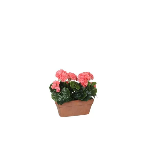 Pratique pour le jardin：Géranium saumon plante artificielle en jardinière Terra 29x13x40 cm