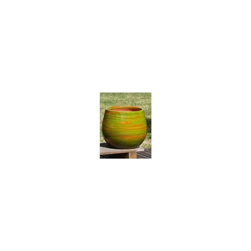 Idéal au jardin:Pot Cancale Intrigue en terre émaillée Poterie d’Albi - Ø 17 x 17 cm