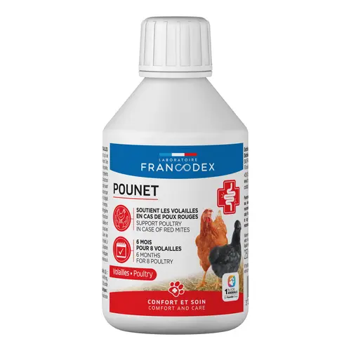 Jardin à embellir:Pou-net volaille en flacon blanc de 250 ml