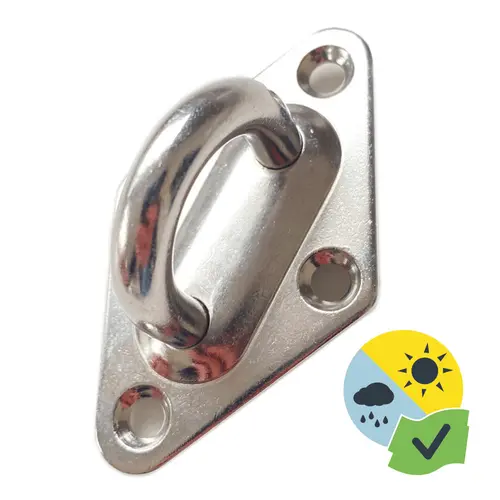 Nature maison：Pontet pour voile d'ombrage coloris gris en inox Gard&Rock - Ø 8 cm