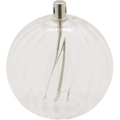 Lampe à huile en verre strié Sphere (13 x 14 cm)