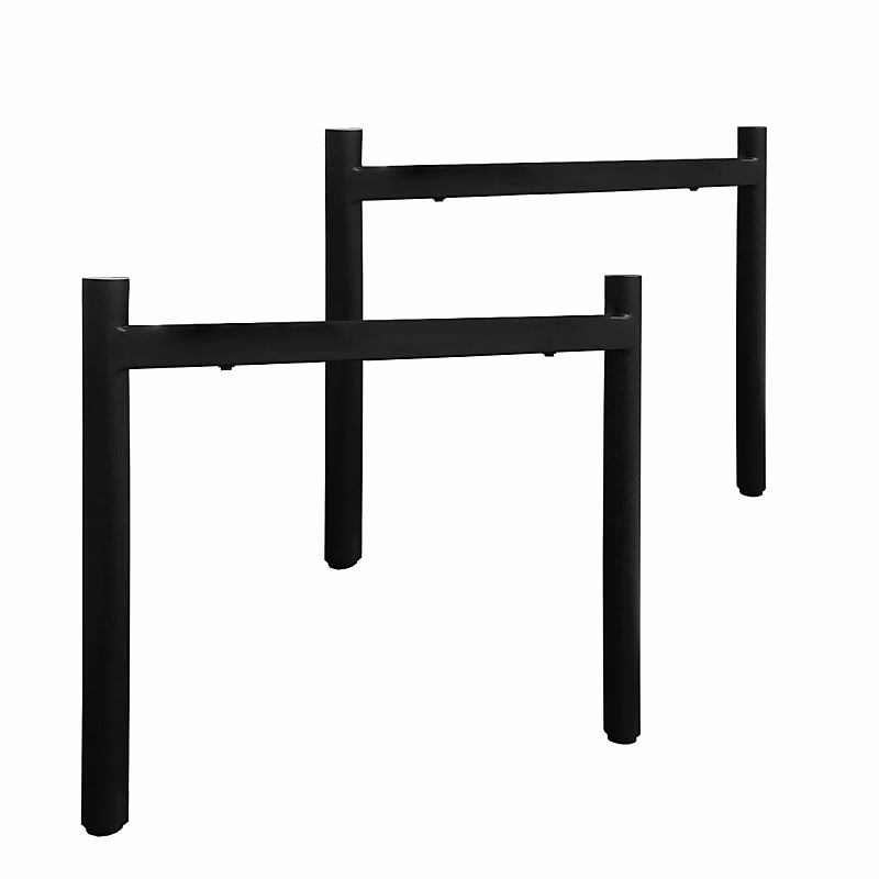 4 pieds de table de repas minimalistes métal noir H.65 cm – 09