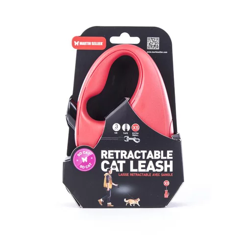Bien pratique au jardin：Laisse rétractable So Cat rouge - taille XS