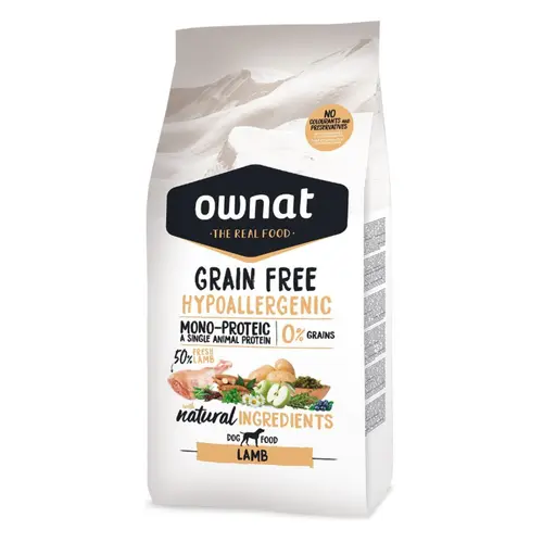 Jardin inspiration:Croquette pour chien adulte sensible Grain Free à l'agneau Ownat - 3 kg