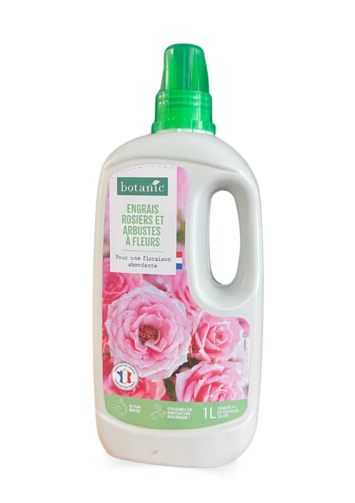 Facile dehors：Engrais rosiers et arbustes à fleurs en bouteille botanic® - 1 L