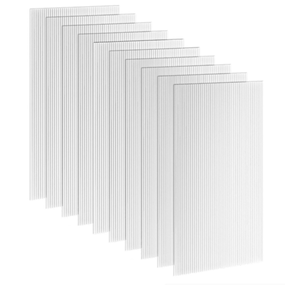 OUTSUNNY Lot de 10 panneaux polycarbonate alvéolaire 4 mm transparent dim. 120l x 60l cm