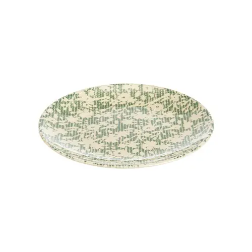 Nature jardin：Assiette à dessert en grès vert Léa - Ø 21 cm