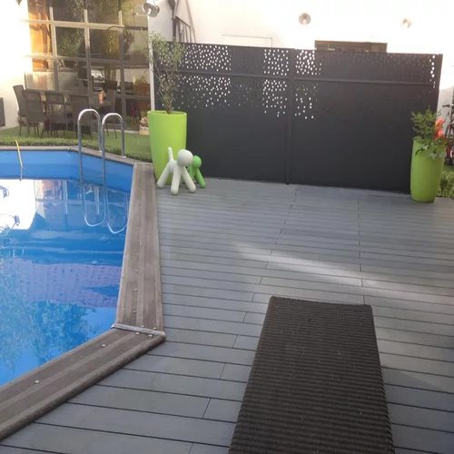 Adapté à vos extérieurs:Pack complet terrasse composite anthracite 5 m2