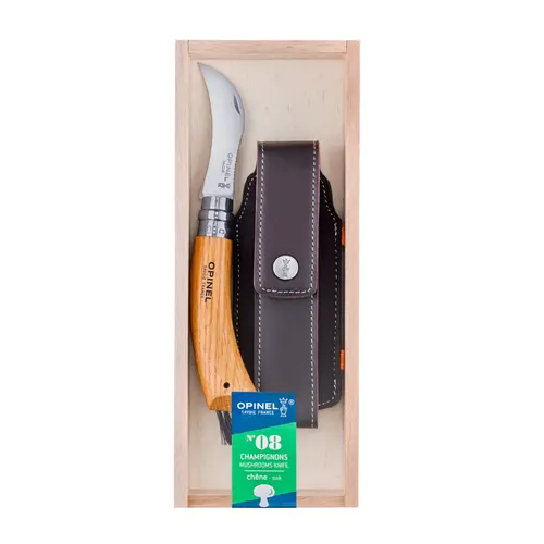 Moderne extérieur:Plumier avec couteau à champignon et son étui n°8 Opinel
