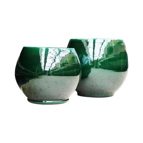 Une idée maline pour l’extérieur:Pot en terre émaillée vert Jade Les Poteries d’Albi Bahia - Ø 25 x H 31 cm